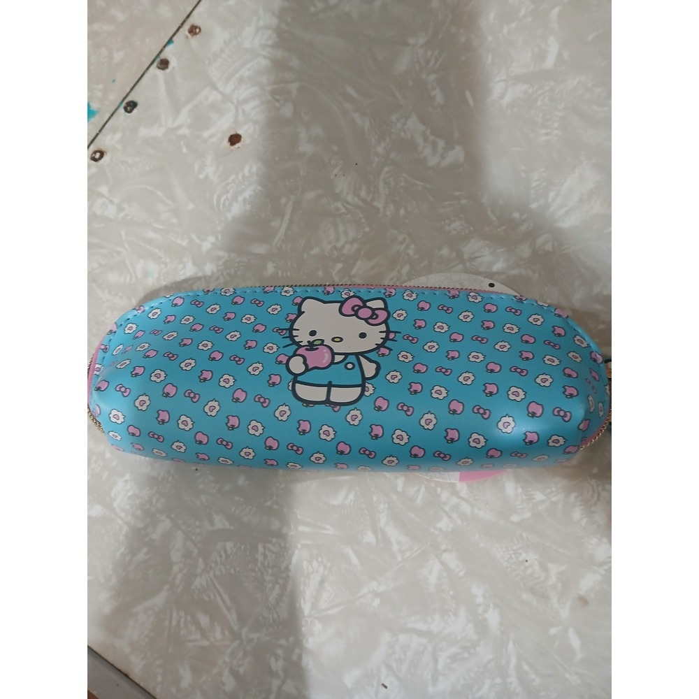 Hello Kitty Floral Blue Pencil Case